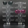 SF DHL 10Pairs PVC Sunglasses Exibição de óculos destacáveis ​​Armazenamento Rack Transparente Plástico Sunglass Display Stand para loja