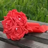 Goedkope schuim rose bruids bruiloft boeket bruiloft decoratie kristallen kunstbloem bruidsmeisje bruids hand met broche bloemen CPA1578