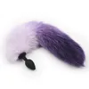 New silicone black Anal Plug beads pink purple fox tail Butt plug Role Play Flirting Fetish erotic sex Toy for Women S924