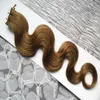 Fita de onda corporal brasileira em extensões de cabelo humano 40 peças 7a 100g fita em extensão remy cabelo duplo face cabelo cabelo