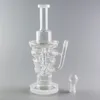 Spiral Percolator Recycler Glass Hookah Bong - 11 cali - 14 mm męski staw - zawiera szklaną miskę