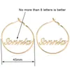 Geheel Saleduoying Circle Name Earring 45 mm Hoop Oorbellen voor Etsy Celebrity Style Round Personalized Custom to Women Gifts