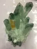 DingSheng 녹색 팬텀 석영 클러스터 황수정 지팡이 포인트 천연 드 루이 뾰족한 정원 포함 크리스탈 광물 표본