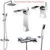 Rolya Robinet mitigeur cascade mural BathShower avec ensemble de douchette Chrome