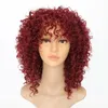 Cabelo curto resistente ao calor sintético Afro Kinky Curly Moda peruca para mulheres negras