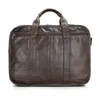 J.M.D 100% echt vintage lederen heren chocolade schouder messenger bag aktentas laptop handtassen 7093