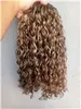 Brezilyalı İnsan Virgin Remy Curl Saç Atkı Kahverengi Sarışın Renk İşlenmemiş Bebek Yumuşak Saç Uzantıları 100g / paket Ürünü karışık