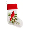 25*43cm Christmas Stocking Gift Bags Burlap Embroidery Christmas Tree Sock Xmas Candy Storage Bag Festive Party Supplies WX9-761
