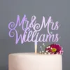 Calligraphie personnalisée Mr Mrs Wedding Cake Topper en bois or rose6491378
