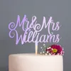 Calligraphie personnalisée Mr Mrs Wedding Cake Topper en bois or rose2594995