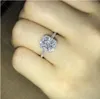 Fina smycken 100% Real 925 Sterling Silver Ring T Form Diamond CZ Engagement Bröllop Band Ringar för Kvinnor Bridal Smycken