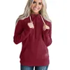 Mulheres Hoodies Outono 1/4 Zipper Sherpa Pulôver de Lã Macia Sólida Camisola Outwear Manga Comprida Bolsos Jaquetas Moletons Casaco YFA422