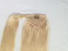 Saç Uzatma Hairpieces Sarışın Fantezi Saç Kadınlarda Doğal Clip Uzun Wrap On bakire insan Düz Ponytails