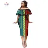 Afrikanska klänningar för kvinnor African Style Print Plus Size Party Ruffled Dresses Ladies Sexy Club Dress Off ska wy1868