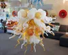 Lamp Fancy Art Light LED lights source 100% Blown glass Ceiling Chandelier Lamps Small Size Amber Color