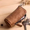 banabanma Unisexe Style rétro en cuir véritable Multi-usage Portable Key Case Bag Coins Wallet Purse with Zipper Design NEW HOT ZK30