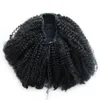 Zwart kapsel korte afro bladerdeeg voor zwarte vrouwen kinky krullend trekkoord paardenstaart menselijke haarverlenging 120g clip korte updo