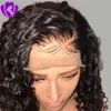 Vendita di parrucca riccia sciolta marrone nera per donne parrucche afroamericane parrucca anteriore in pizzo sintetico con scoppi resistenti al calore f5153090