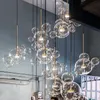 Pendant Lamps Glass Minimalist Molecular Nordic Chandelier Ltalian Designer Creative Bubble Glass Restaurant Dining Room Hanging Lights