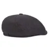 Autumn Winter Wool Felt Newsboy Caps Men basker Old Man retro åttkantig mössa Konst Youth Casquette Male Trilby2902