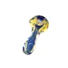 Pipe à cuillère en verre mini à rayures bleues scintillantes - Pipe à fumer compacte
