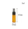 1000 unids/lote 3ml 5ml 10ml Mini botella de Spray de Perfume de vidrio ámbar botellas de atomizador de agua cosméticas vacías recargables de viaje