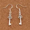 Blomma Slim Key Örhängen 925 Silver Fish Ear Hook 50Pairs / Lot Dangle 6.5x39 mm ljuskrona smycken e881