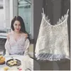 Nya mode kvinnors sexiga 3D -fjädervinge lapptäcke chiffong spaghetti rem tank topp väst kamisol s m l