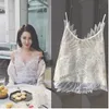 Yeni moda kadın seksi 3d tüy kanat patchwork şifon spagetti kayış tank üst yelek kamisole s m l l