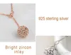 Стерлингового серебра 925 ожерелье круглый шар формы кулон ожерелье старинные ювелирные изделия мода для женщин белый розовое золото цвета VICHOK
