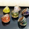 12PCS/Lot Randomly Mixed With Colored Glaze Murano Glass Lampwork Rings For Women Foil More 18-19 MM Flower Party Gift
