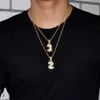 Bubble Herren Glückszahlen Halsketten Anhänger Ice Out Kubikzircon Frauen Individueller Name Gold Hip Hop Schmuck mit 20 Zoll Seilkette