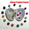 Yeni Gökkuşağı 9-11mm Edison Triplets İnci Tatlısu İstiridyesi İstek İnci Anlamı Kadınlar İçin Komik Doğum Günü Hediyesi