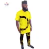 2018 Summer Mens African Clothing Plus Size 6XL African Clothes o-neck Mens cotton Clothing for Men 2 Pieces Plus Size WYN473