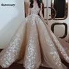 Gorgeous Champagne Appliques Puffy Evening Dress Custom Made New Design Women Formal Maxi Gown for Celebrity Red Carpet Dress