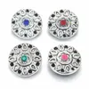 10 pcs/lot aléatoirement mélangé Snap bijoux strass métal bouton pression boutons 18mm Bracelets pour femme 8543