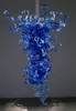 Modern Lamps Style Blue Curly Glass and Ball Chandeliers Light LED Bulbs Hand Blown Murano Crystal Chandelier