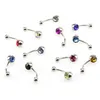 Body Jewelry Piercings Stainless Steel Rhinestone Belly Rings Tongue Lip Piercing Nose Rings Mix Lots 30pcs/bag T1I310