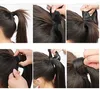 African American Jerry Curly Ponytail Hair Piece Clip Ins Brasiliansk Virgin Hair Top Closure Ponytail 120g (100g 20 ", 1B OFF Svart)