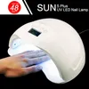 SUN5 PLUS 48W UV LED-lampa Nageltorkare Dual Hands Nail Lamp Curing för UV Gel Nail Polish med LCD-timer Skärmgivare