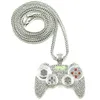 Hip Hop Game Machine Handle Pendant Mens Full Crystal Heavy Necklace Fashion Iced Out Game Controller