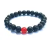 Chakra di agata da 8 mm Perline di pietra lavica nera Braccialetti elastici Bracciale diffusore di olio essenziale Roccia vulcanica Stringhe di perline a mano