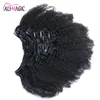 Afro Kinky Krullend Clip in Menselijk Hair Extensions Braziliaanse Remy Haar 100% Menselijke Natuurlijke Haar Clip ins Bundel 100G 120G Ali Magic Factory