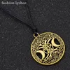 Moda Lychee Vintage Potrójny Księżyc Goddess Drzewo Życia Naszyjnik Wiccan Pentagram Supernatural Amulet