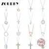 DORAPANG 100% 925 Sterling Silber Halskette Herzförmige Sonne Kreuz Krone Teardrop Anhänger Kette Rose Gold Original Frauen Schmuck