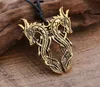 Vintage Fashion Jewelry Double Dragon Pendant Top Quality Punk Style Ssangyong Charm Pendant Viking Nordic Talisman Necklace2483687