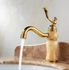 Europeo antico rubinetto di rame bagno caldo e freddo sotto bancone bacino americano lavabo singolo foro mista acqua giada rubinetto