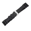 24 mm 26 mm gesp 22 mm Men Watch Band Black Diving Siliconen Rubberen Rubbel Sport Bracelet Roestvrij stalen speld gesp voor Panerai Lu2823