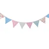 Pamuklu kumaş dize bayrakları Bunting Flama Bayrakları Afiş Garland Düğün / Doğum Günü / Bebek Duş Parti Dekorasyon