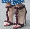 Brand Design Women Fashion Open Toe T-STRAP RIVET BALL BALL BOTKLE SANDAGES HEURS SANDALS DRAGES